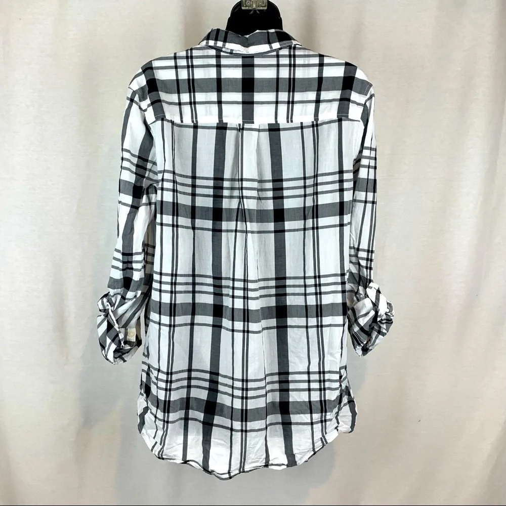 Express boyfriend plaid button down shirt , size junior large